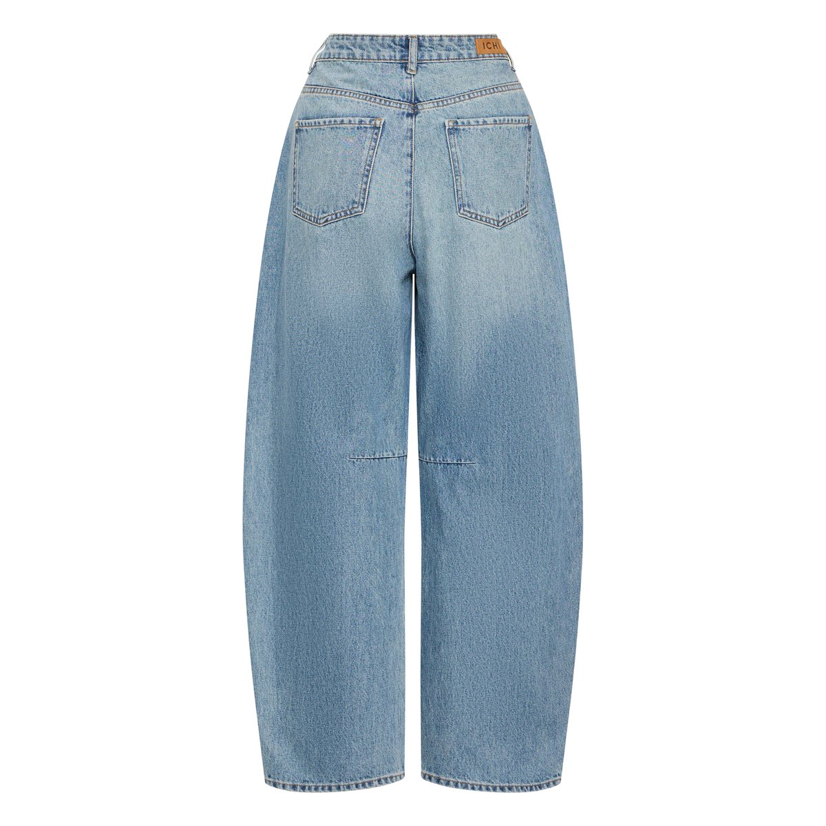 Jeans coupe ballon, taille haute bleu washed med. blue, ICHI