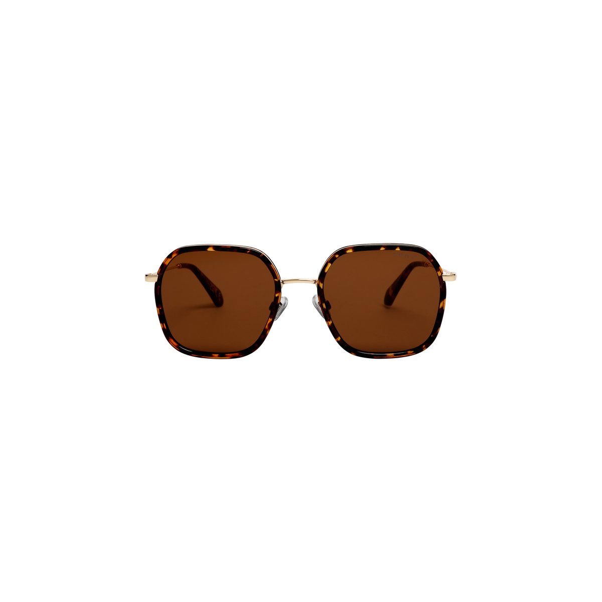 Lunettes de soleil carrées en métal écaille/verres marron, SUPERDRY