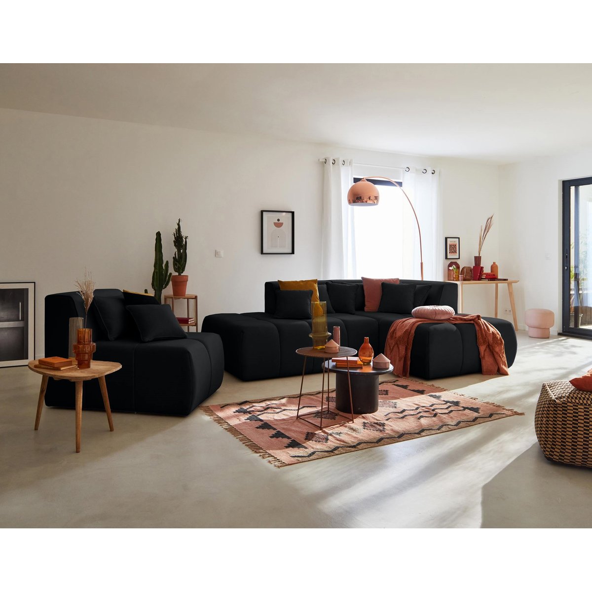 Module d'assise gauche - CARACAS noir, BEST MOBILIER