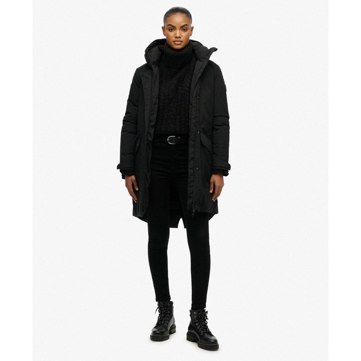 Parka Matelassée City Fishtail noir, SUPERDRY