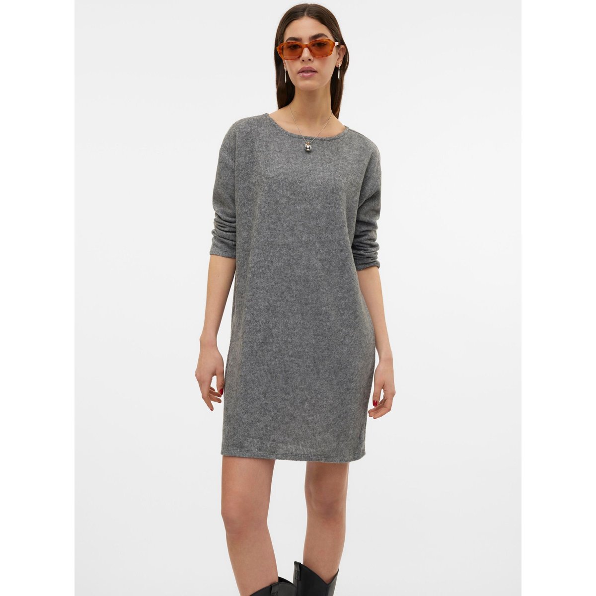 Robe grise - light grey melange, VERO MODA