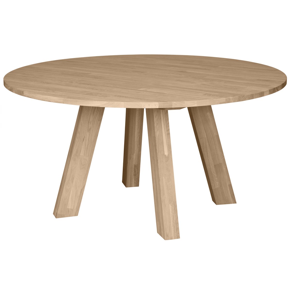 Table repas ronde en chêne massif - RHONDA naturel, WOOOD