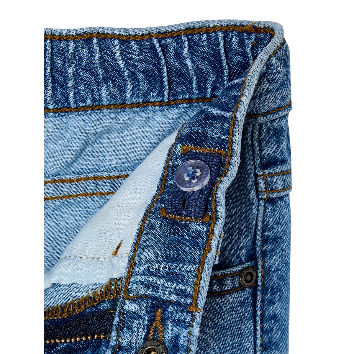 Jean large taille élastiquée et ajustable stone, VERTBAUDET
