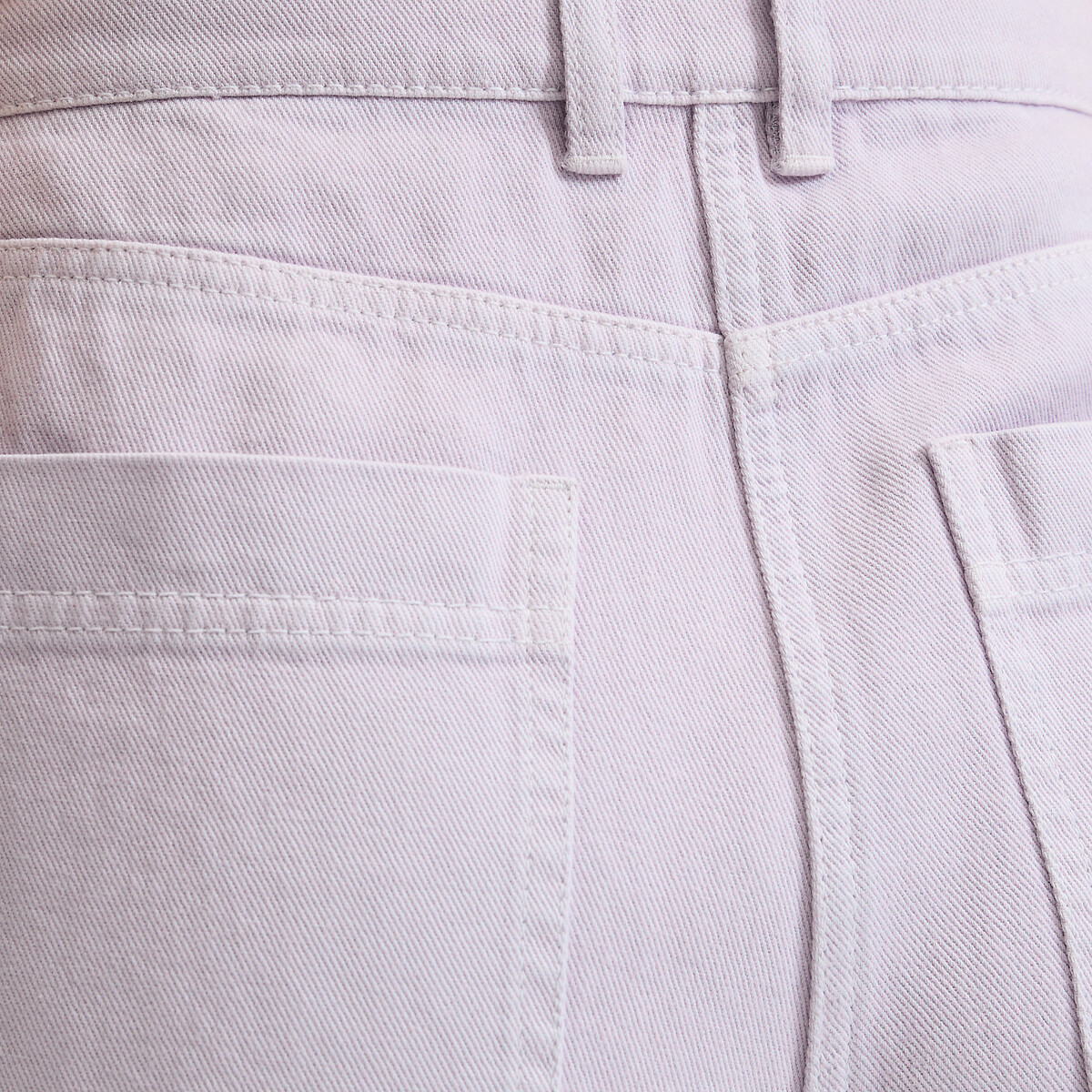 Katoenen twill broek met hoge taille en wijde pijpen paars violet, LA REDOUTE COLLECTIONS