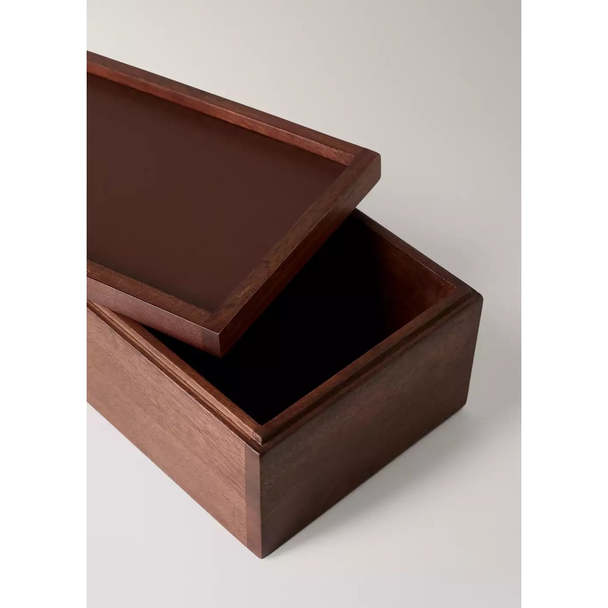 Grande boîte carrée en bois marron, MANGO HOME