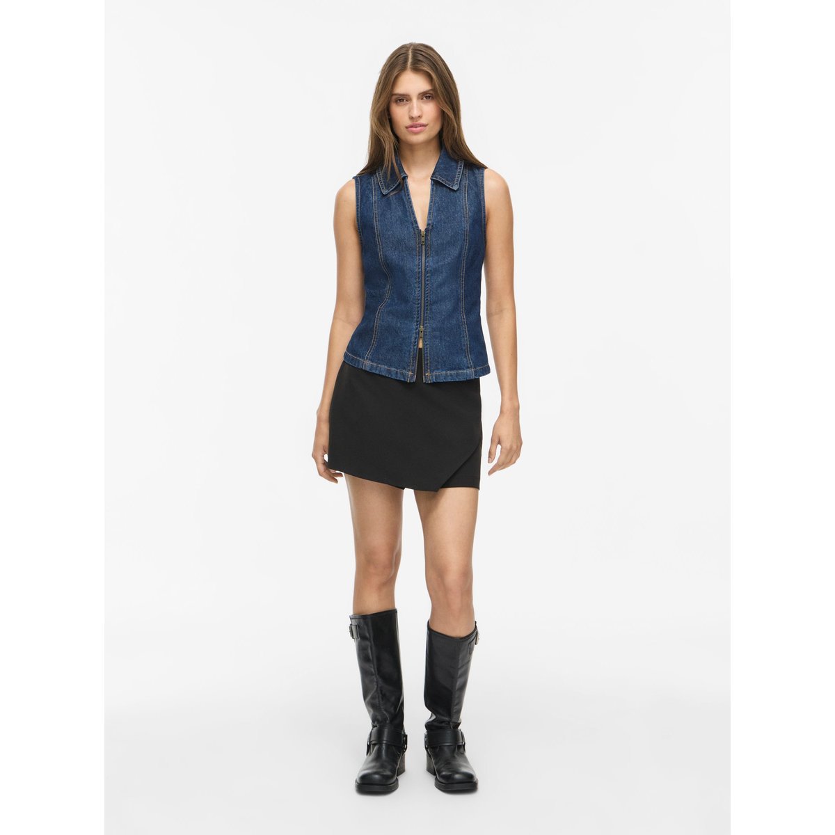 Top bleu - dark blue denim1, NOISY MAY