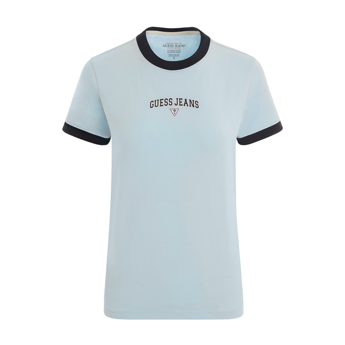 T-Shirt Classique Signature bleu ciel, GUESS