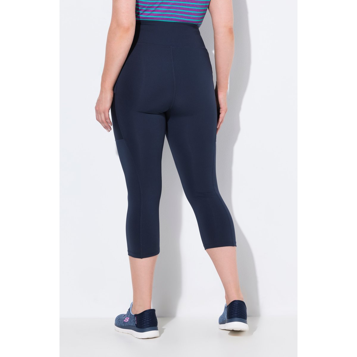 Legging 3/4 taille haute, longueur mollet marine, ULLA POPKEN