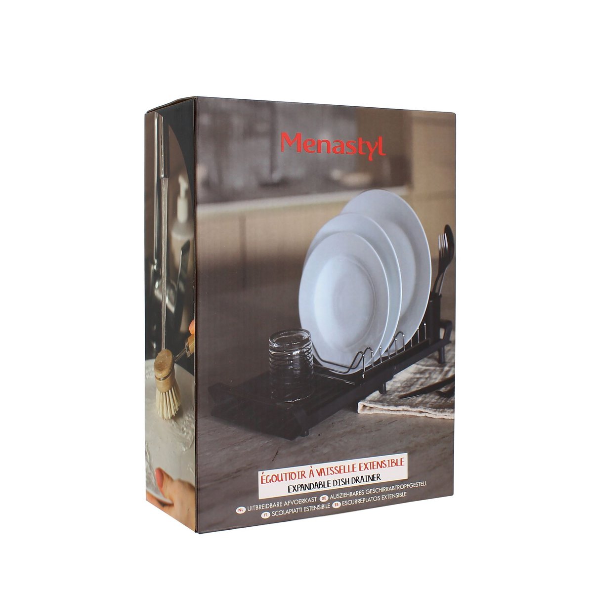 Egouttoir extensible en polypropylène noir, MENASTYL