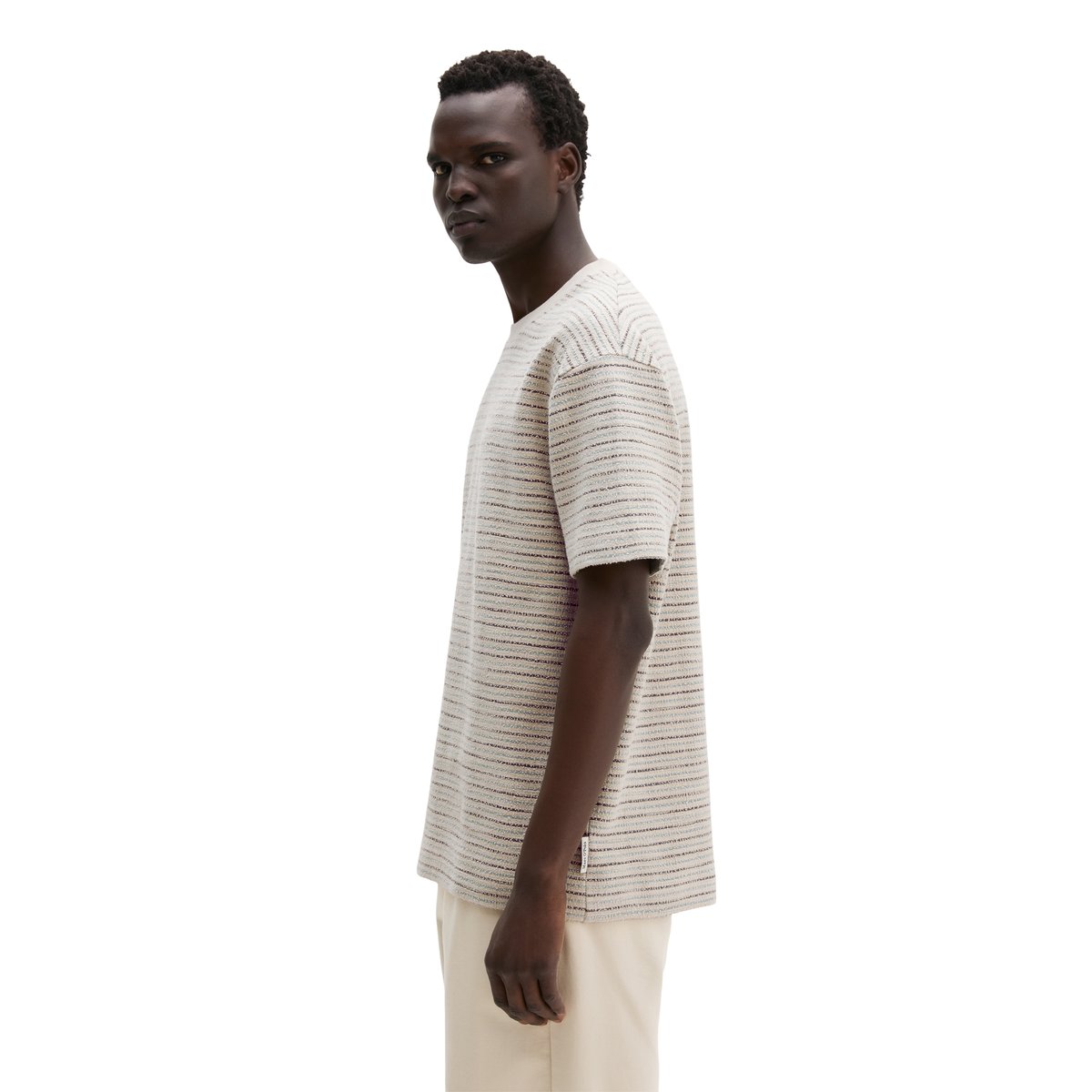 T-shirt DfC relaxed en jersey slub lourd beige, MARC O'POLO
