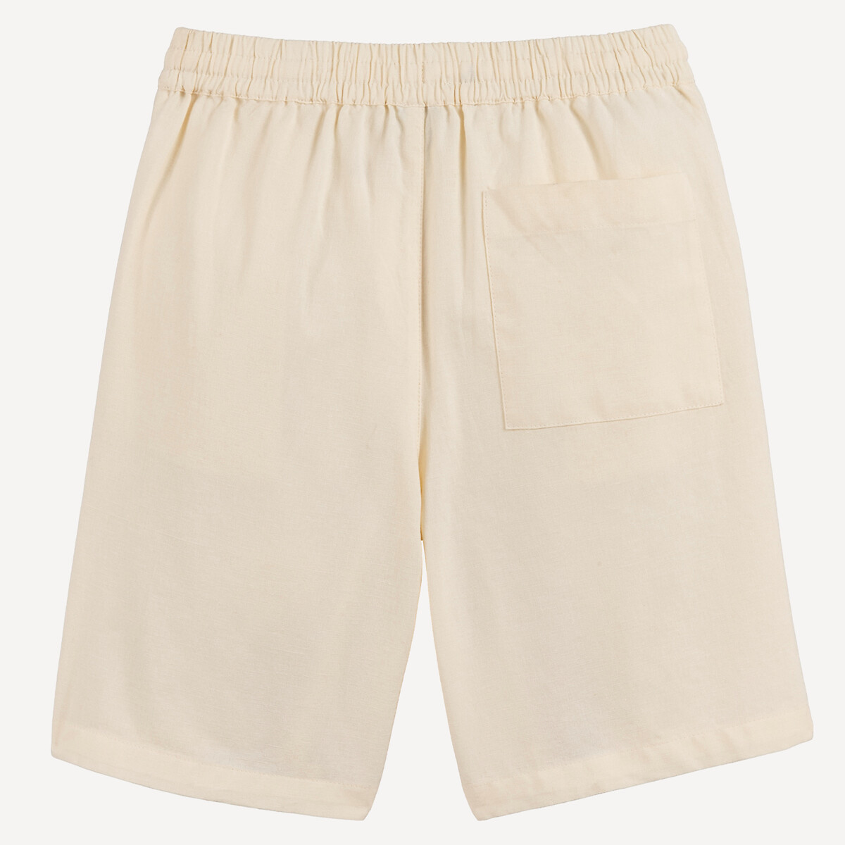 Bermuda taille élastiquée en coton et lin ecru, LA REDOUTE COLLECTIONS