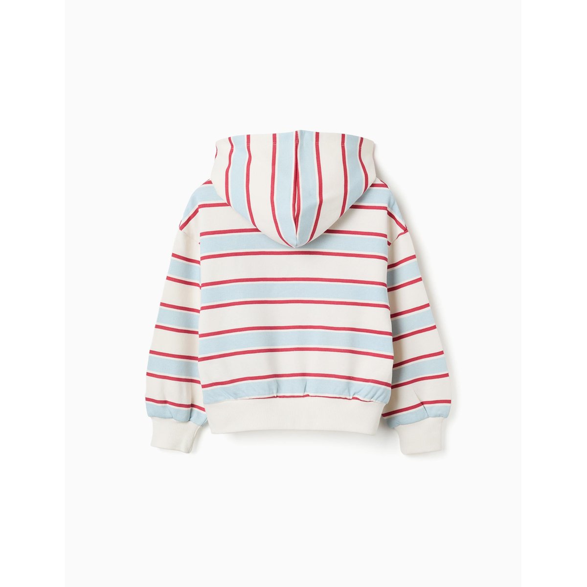 Sweat en coton peigné à rayures et capuche Stitch blanc, ZIPPY