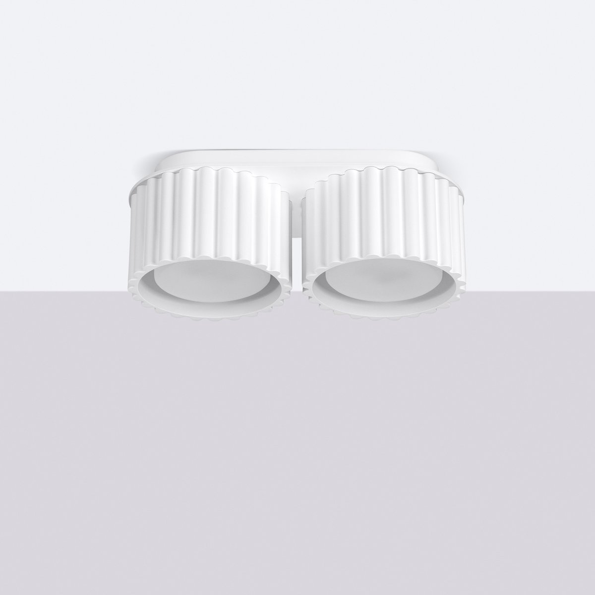 Plafonnier Aluminium Blanc Gx53 2 Aura blanc, EDEN