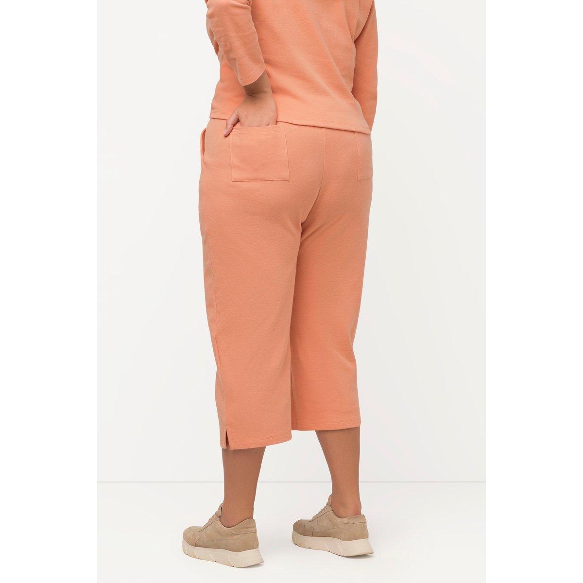 Jupe-culotte en molleton, longueur au mollet rouge-beige, ULLA POPKEN