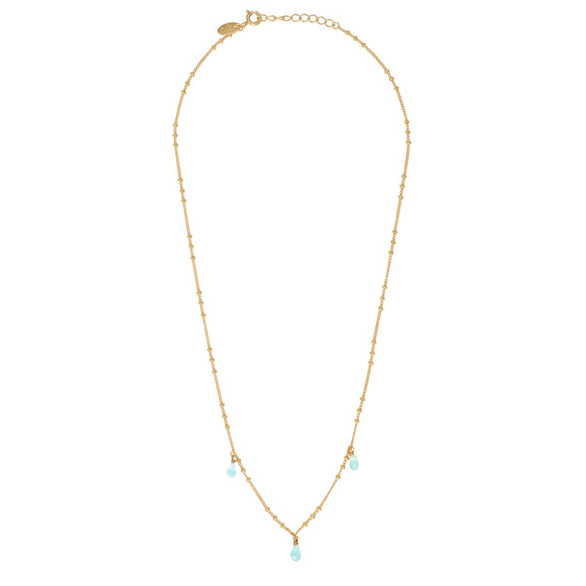 Collier aigue marine doré - danae bleu, CAROLINE NAJMAN
