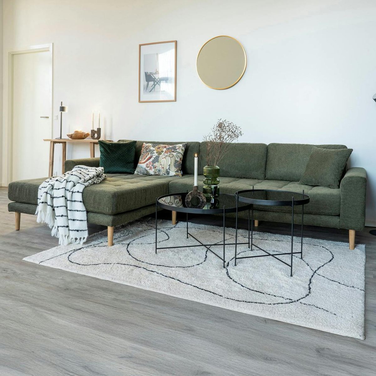 Tapis de salon beige design abstrait courbe 200x300 cm ISTANBUL beige, PIER IMPORT