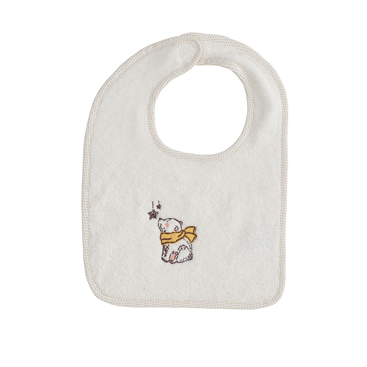 Lot de 2 bavoirs OURS POLAIRE ecru, SENSEI MAISON