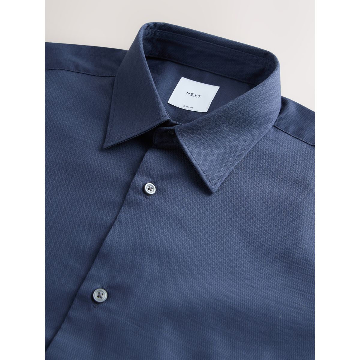 Chemise facile d'entretien à poignet simple bleu marine, NEXT
