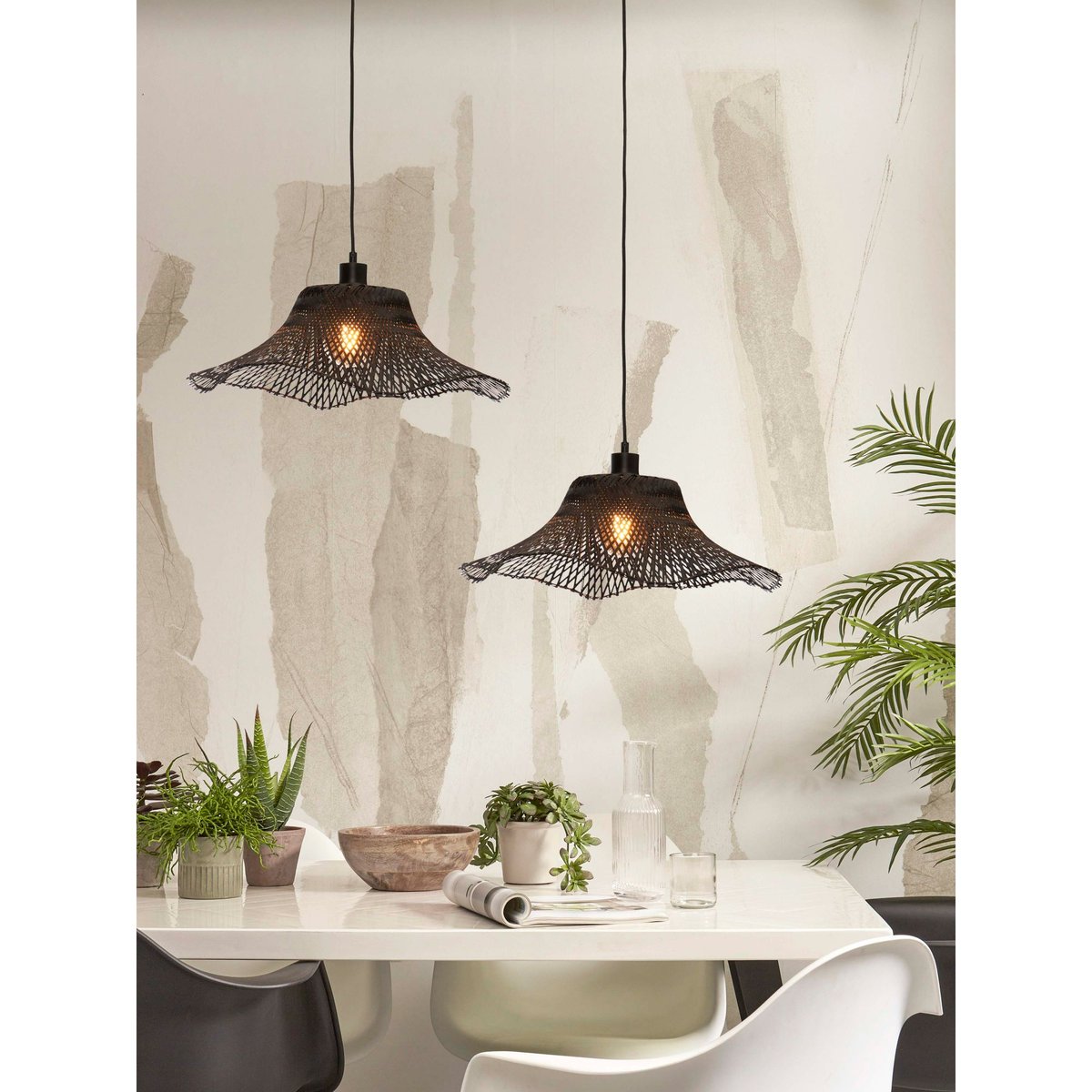 Suspension Bambou IBIZA noir, GOOD & MOJO