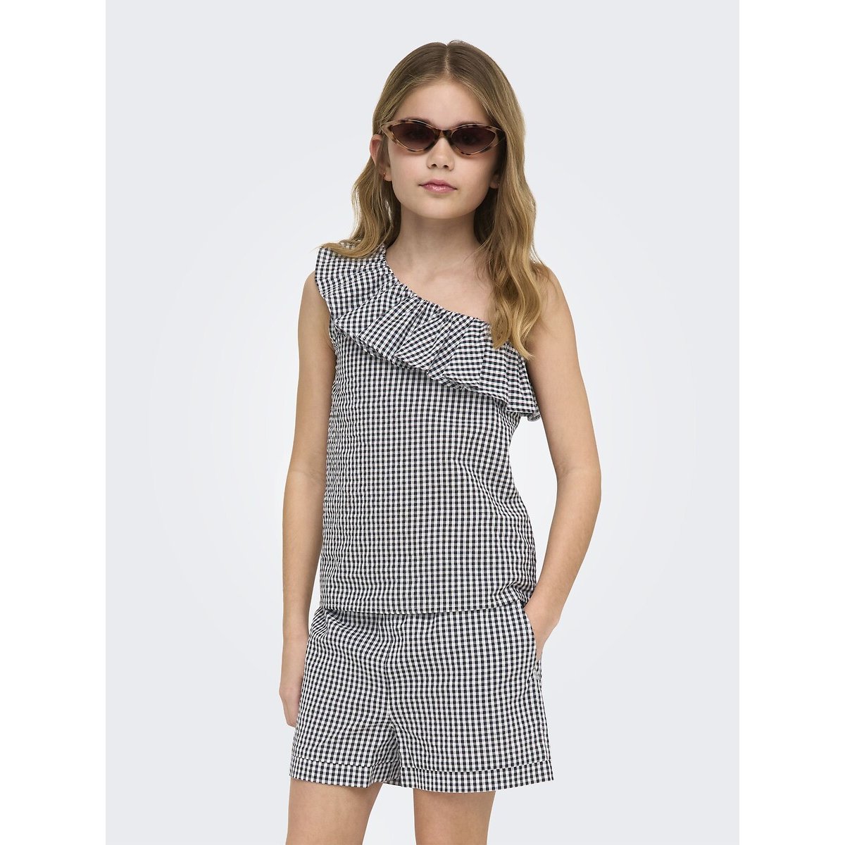 Top imprimé vichy vichy noir/blanc, KIDS ONLY