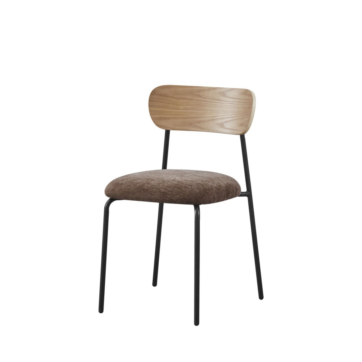 Lot de 2 chaises en bois clair, tissu et métal- JESS marron, DRAWER
