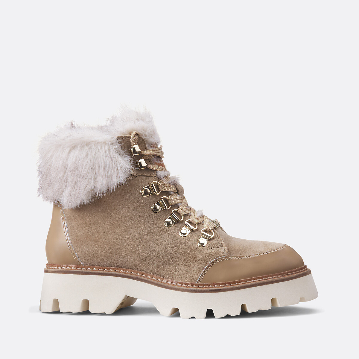 Boots fourrées en cuir Zamy sable, LES TROPEZIENNES PAR M.BELARBI