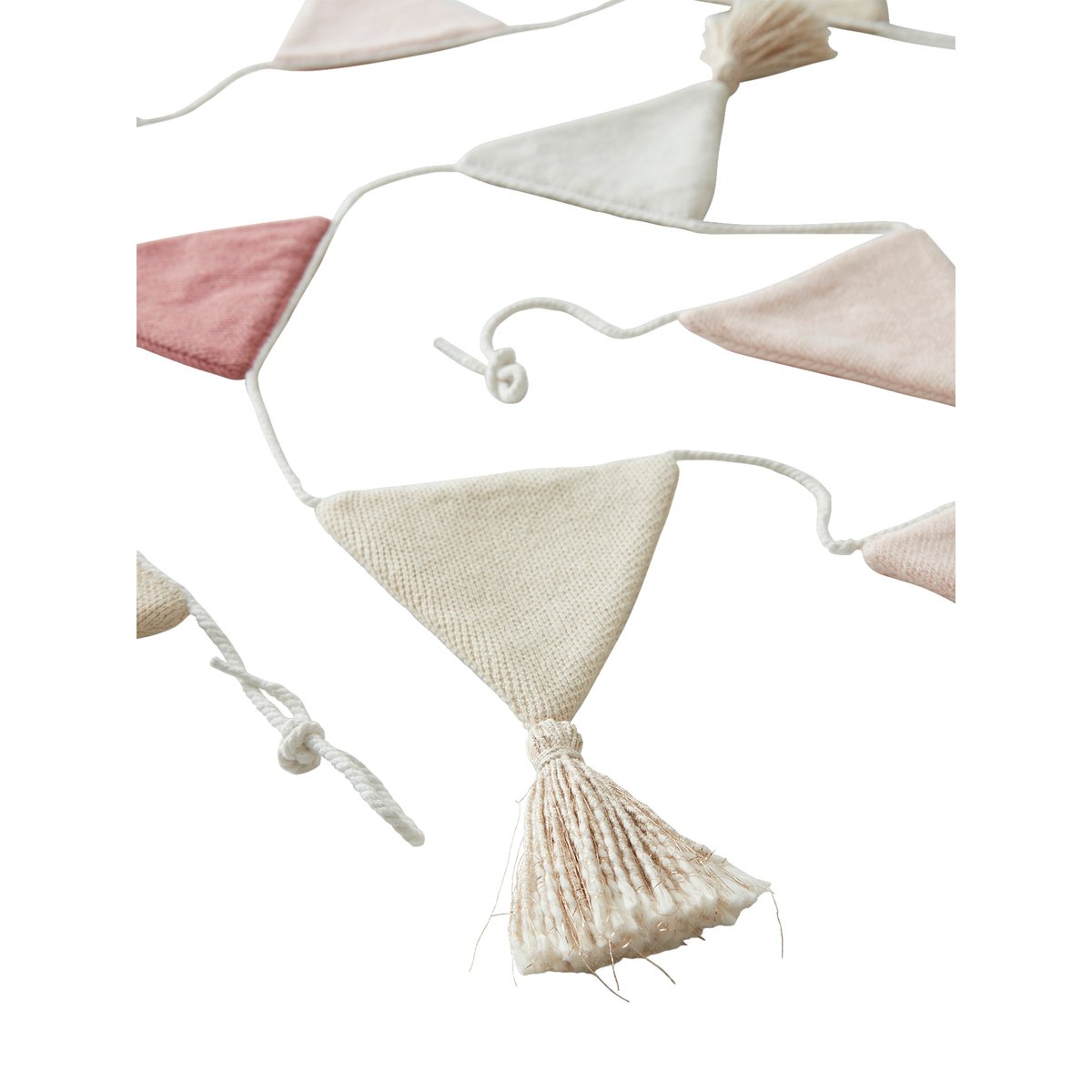 Guirlande fanions tricot rose poudré, VERTBAUDET