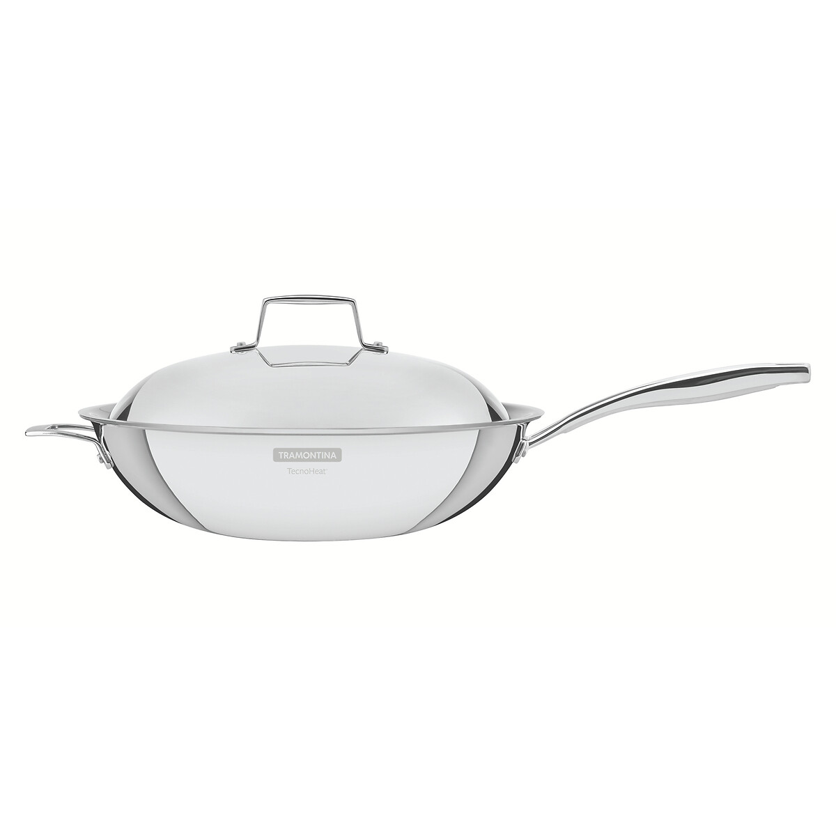 Wok Grano com tampa, Tramontina inox, TRAMONTINA