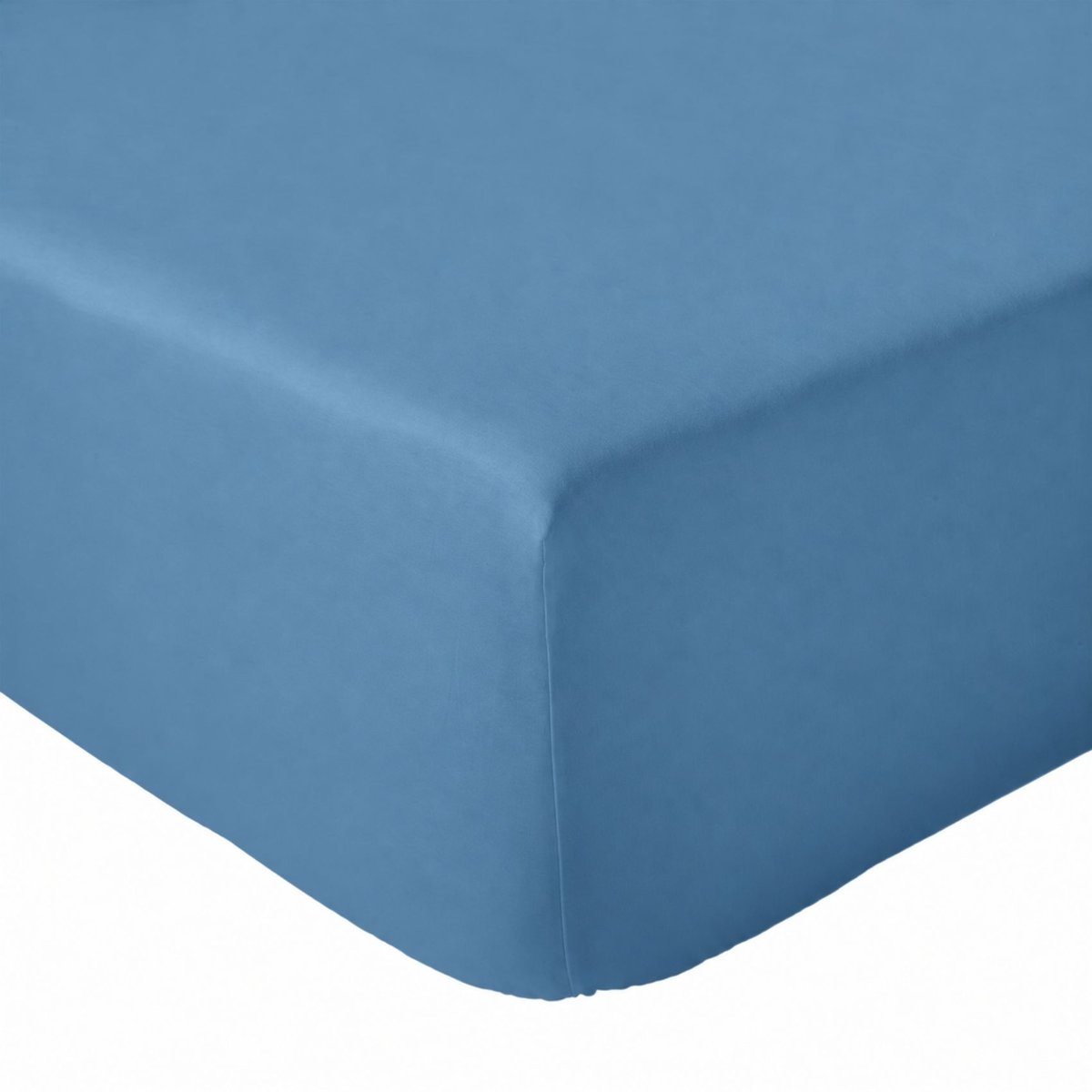 Drap-housse percale de coton uni bonnet 40 cm ardoise, TRADILINGE