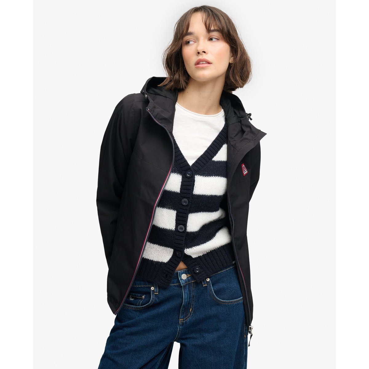 Veste Coupe-vent Essential Tri noir, SUPERDRY