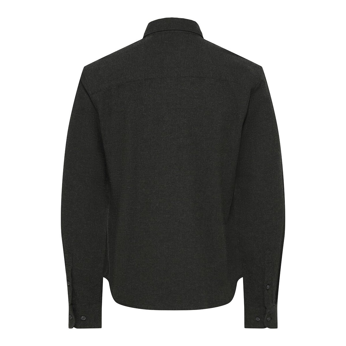 Chemise unie manches longues, coupe slim gris foncé chiné, ONLY & SONS