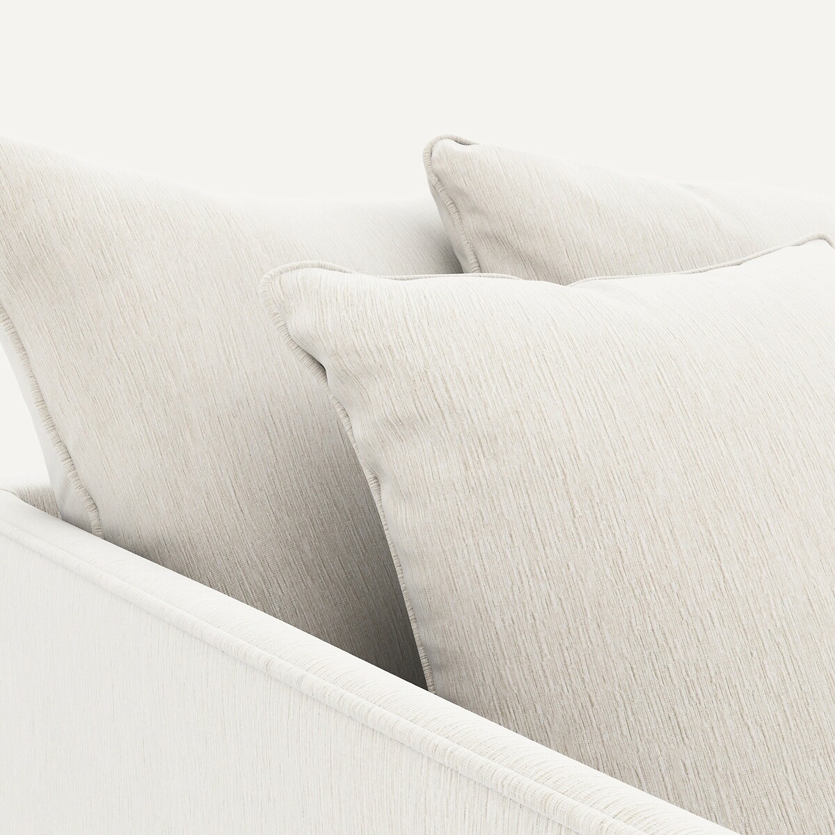 Canapé 2 places compact velours chenille, Lazare blanc, AM.PM