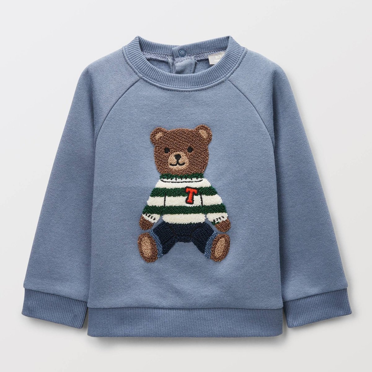 Sweat fantaisie en coton BIO GOTS dusty blue, BOUT'CHOU