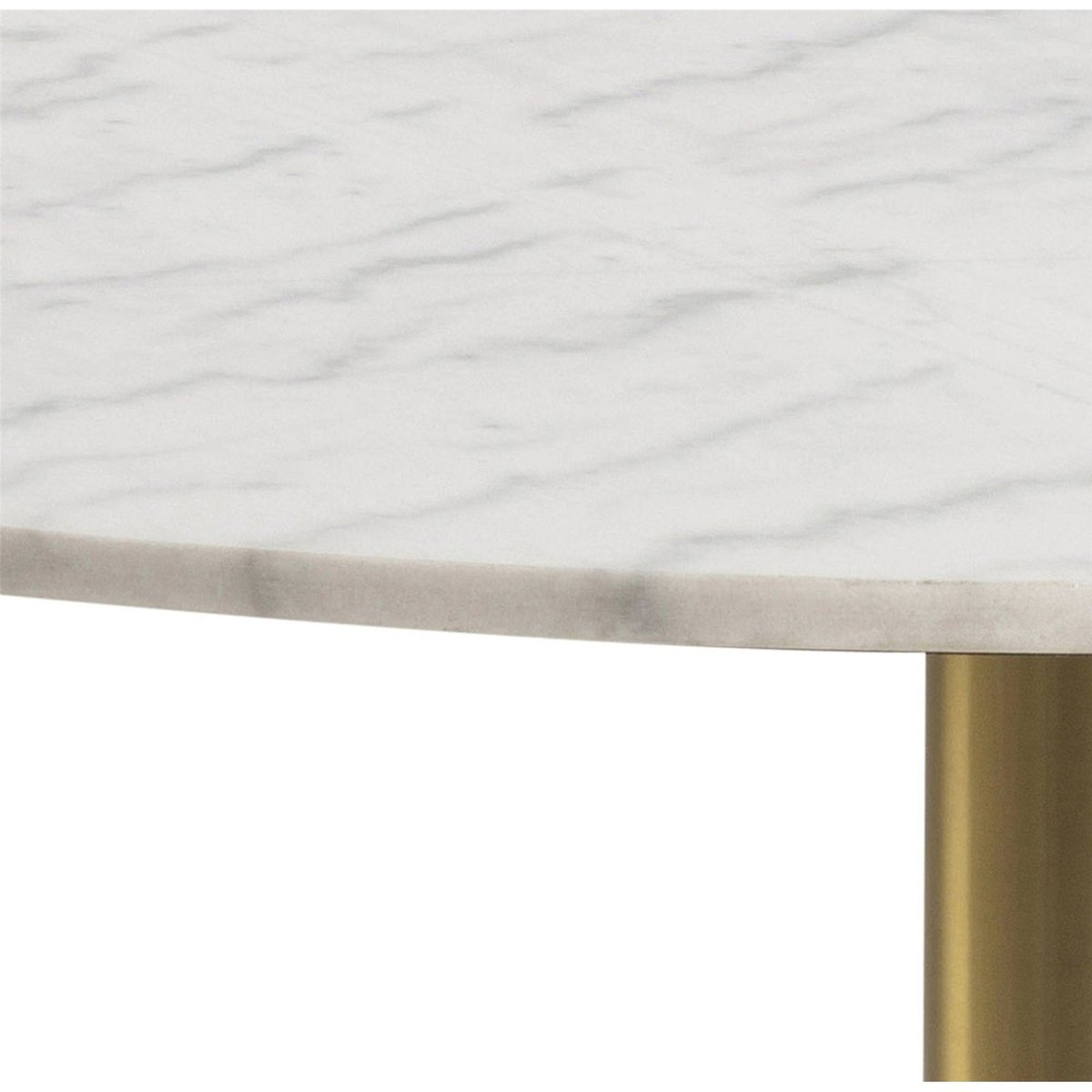 Table ronde en marbre collection CORBINES blanc et doré, RECOLLECTION