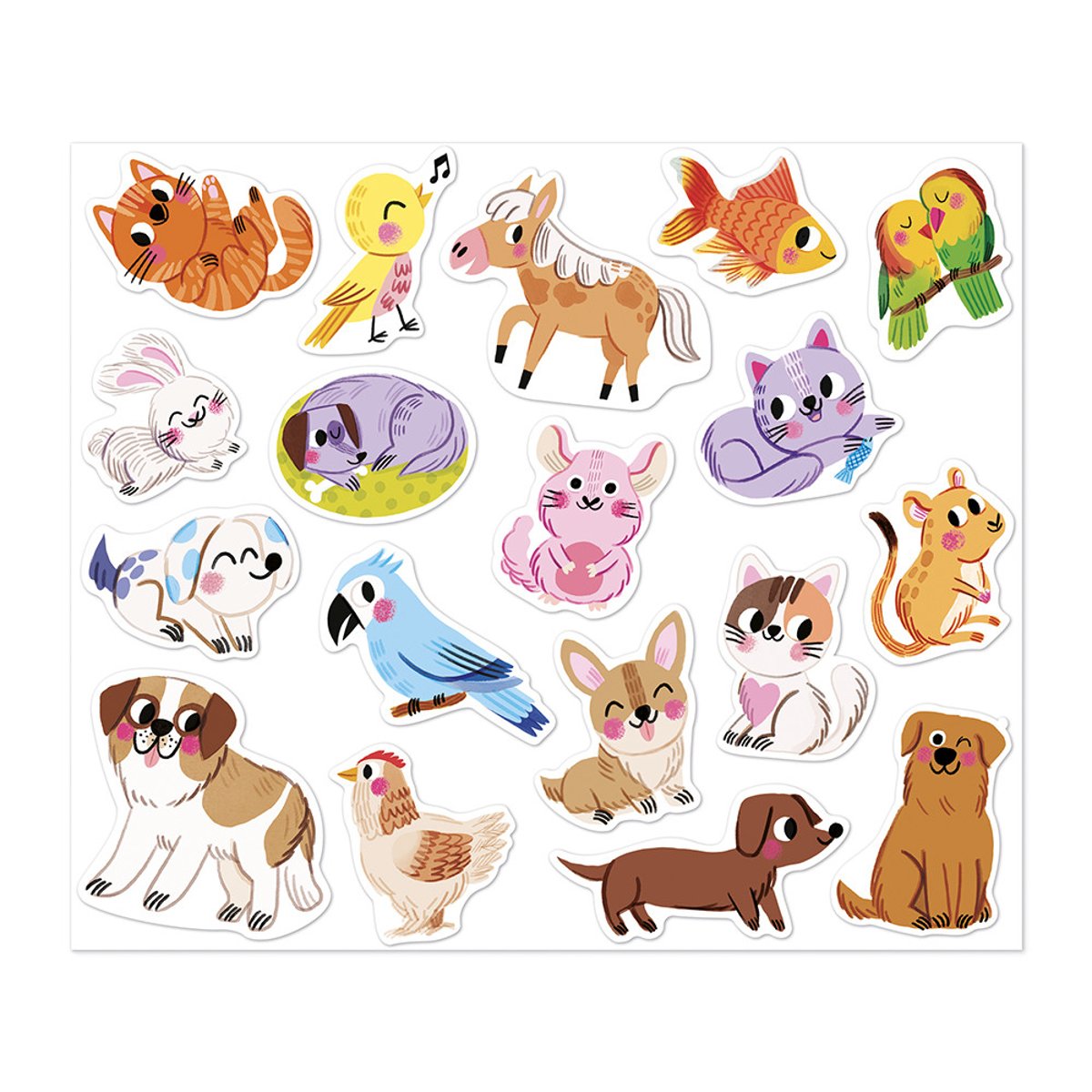 Gommettes Les Animaux De Compagnie X100 couleur unique, JANOD