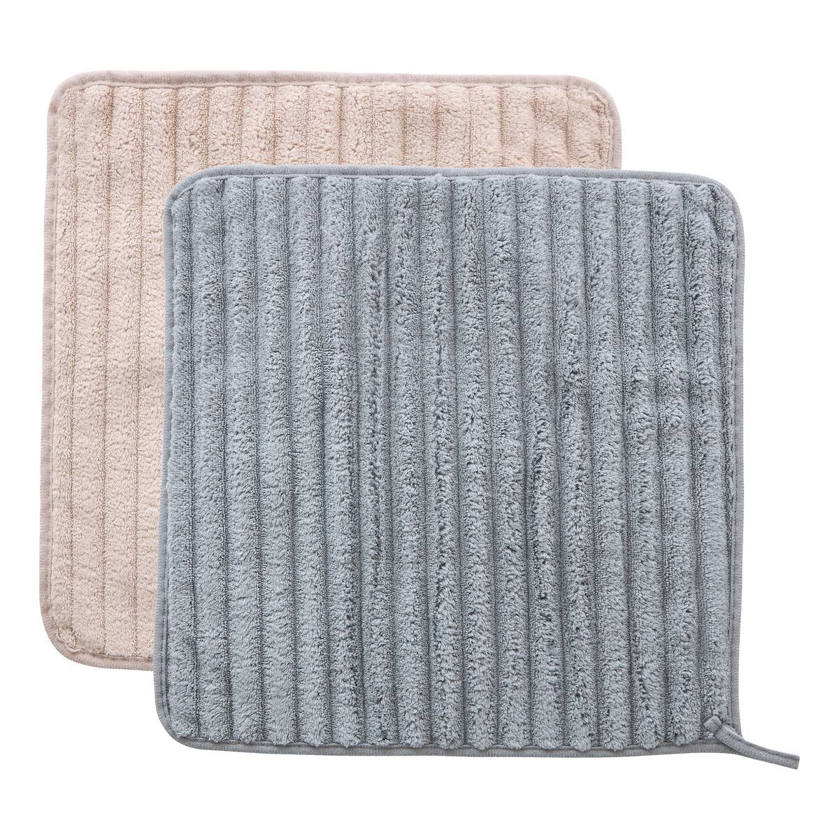 Lot de 2 chiffons microfibres gris, 5FIVE SIMPLY SMART
