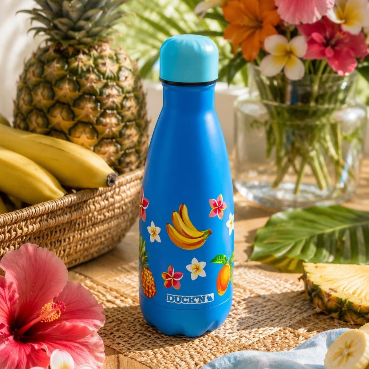 Bouteille isotherme design Summer, HAPPY BOTTLE bleu, ARTIME