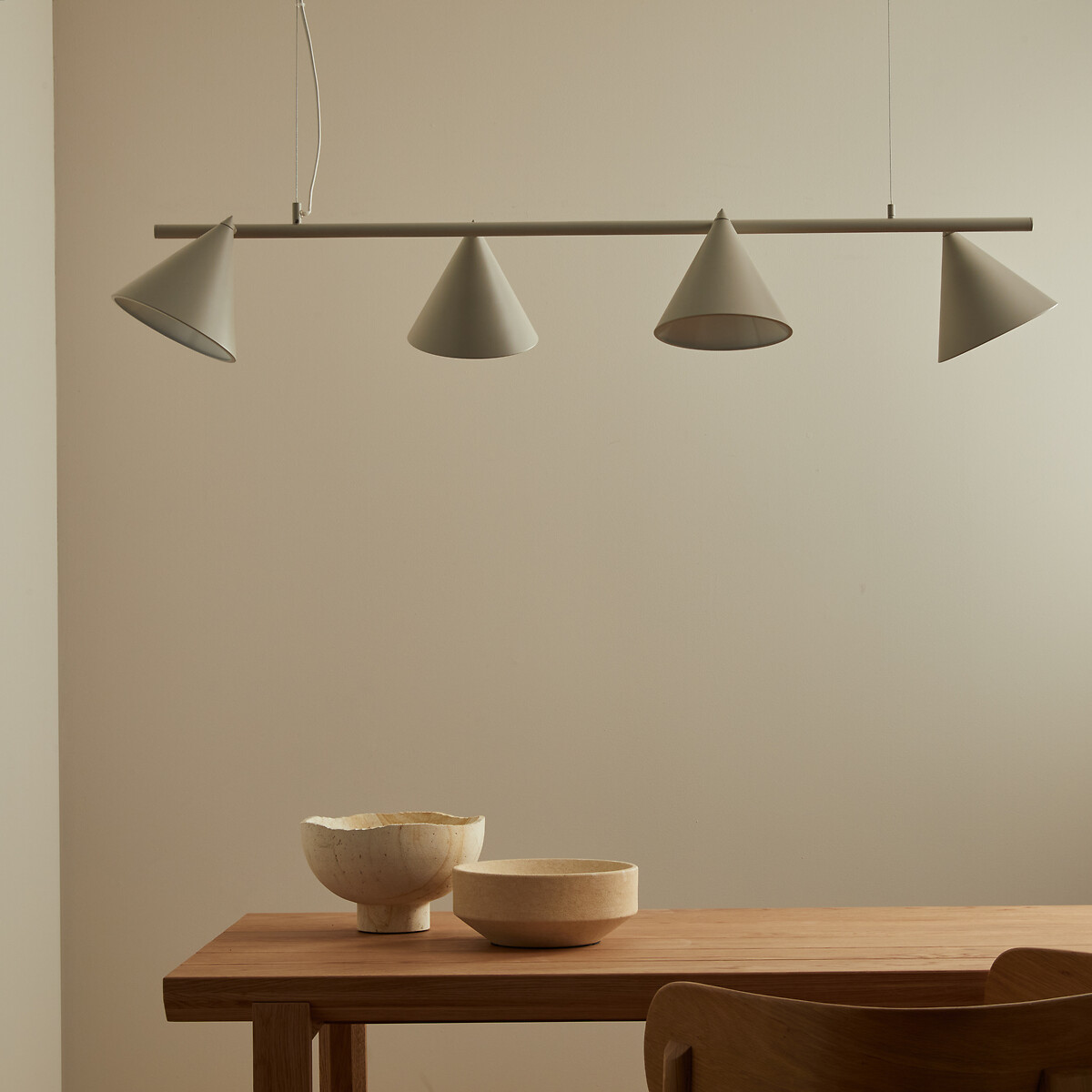 Lampadario 4 coni orientabili, Moke grigio, AM.PM
