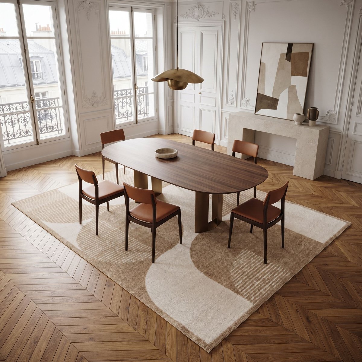Tapis à reliefs doux à relief géométrique DESIGN OPTIQUE beige, THE DECO FACTORY