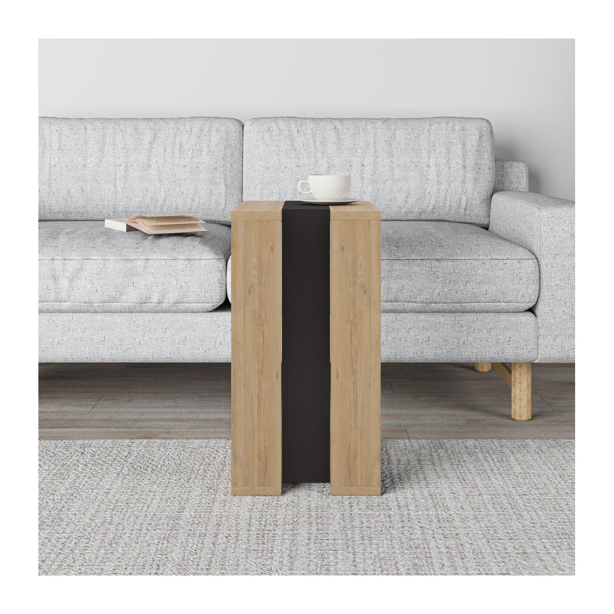 Bout de Canapé H57 cm - Macha chêne clair / gris, CALICOSY