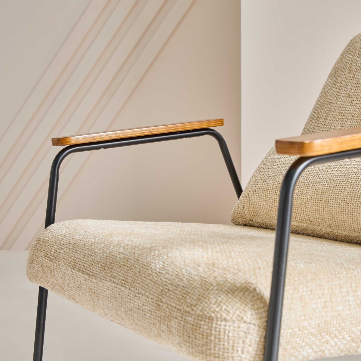 Fauteuil en tissu ALFRED marron, CALICOSY