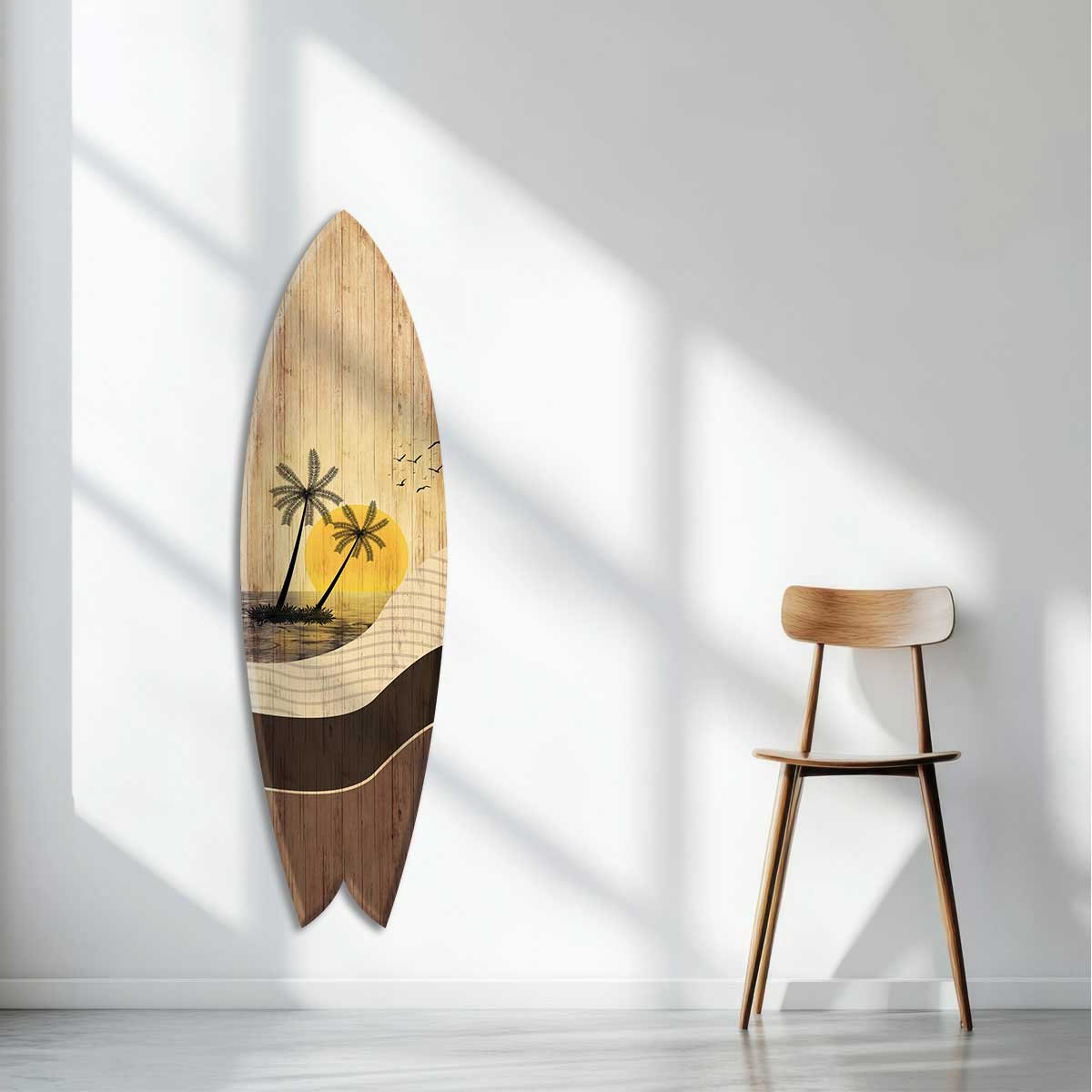 Planche de surf décorative Sunset Ride tableau alu dibond, HEXOA