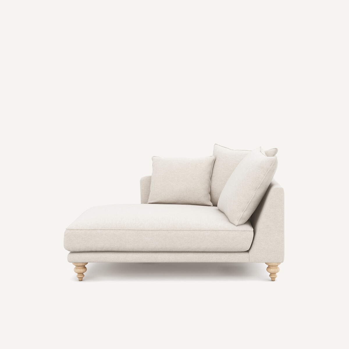 Chaiselongue aus meliertem Stoff, LAZARE elfenbein, AM.PM