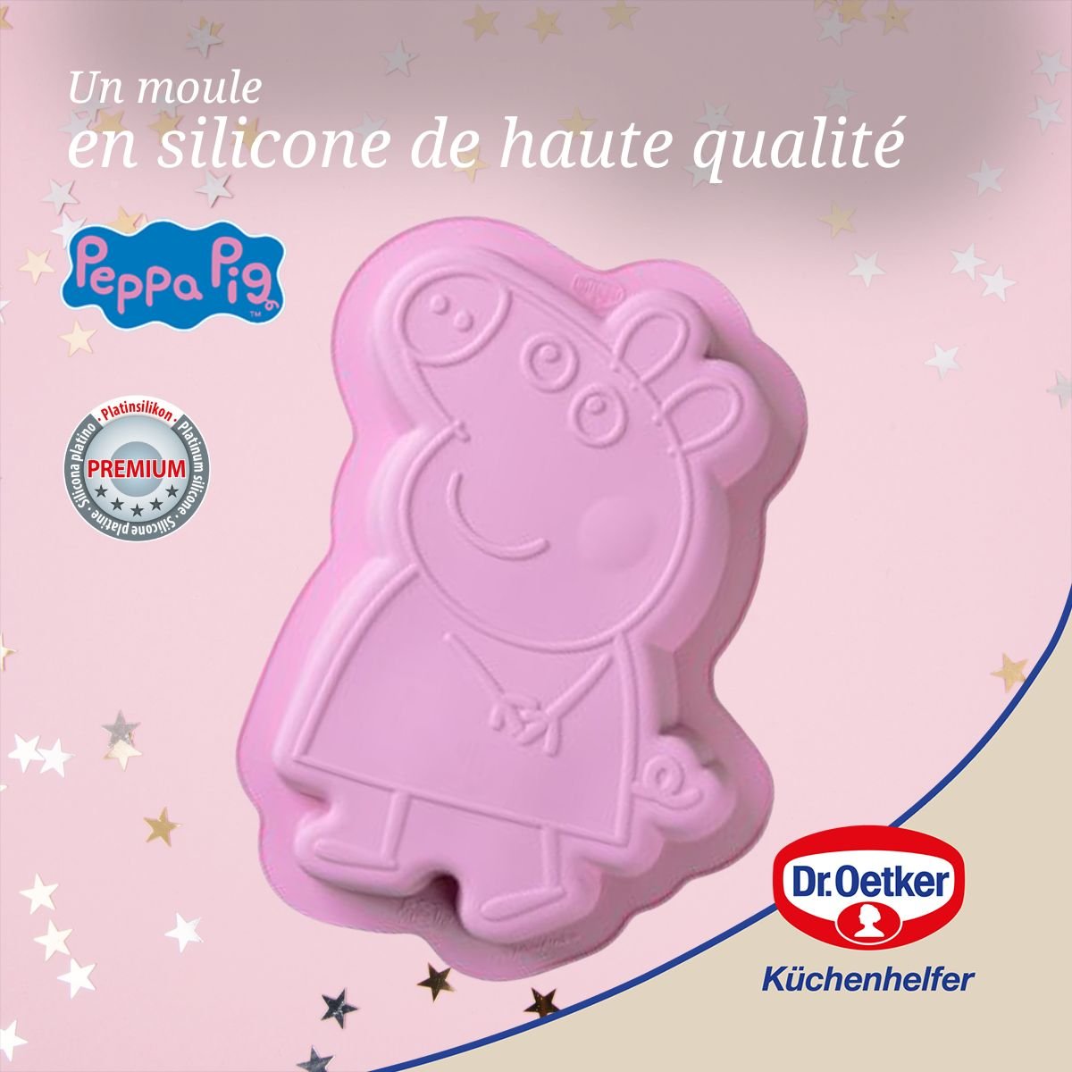 Moule à gâteau silicone Peppa Pig rose, DR OETKER