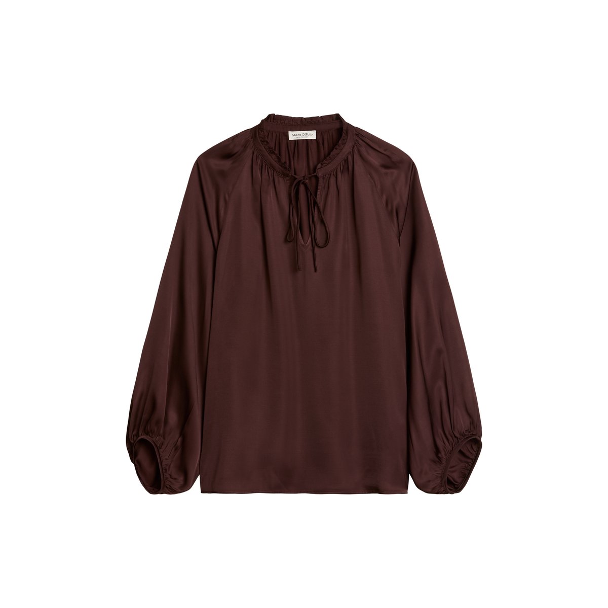 Chemisier bohème en satin, coupe décontractée en viscose fluide rouge, MARC O'POLO