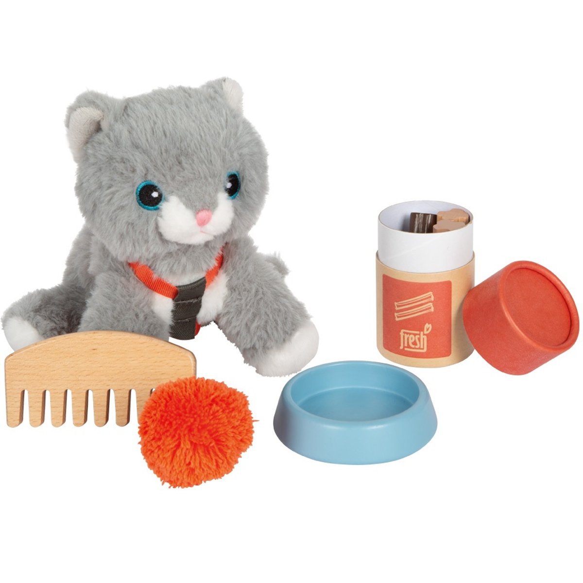 Chat avec sac et kit de soins gris, SMALL FOOT COMPANY