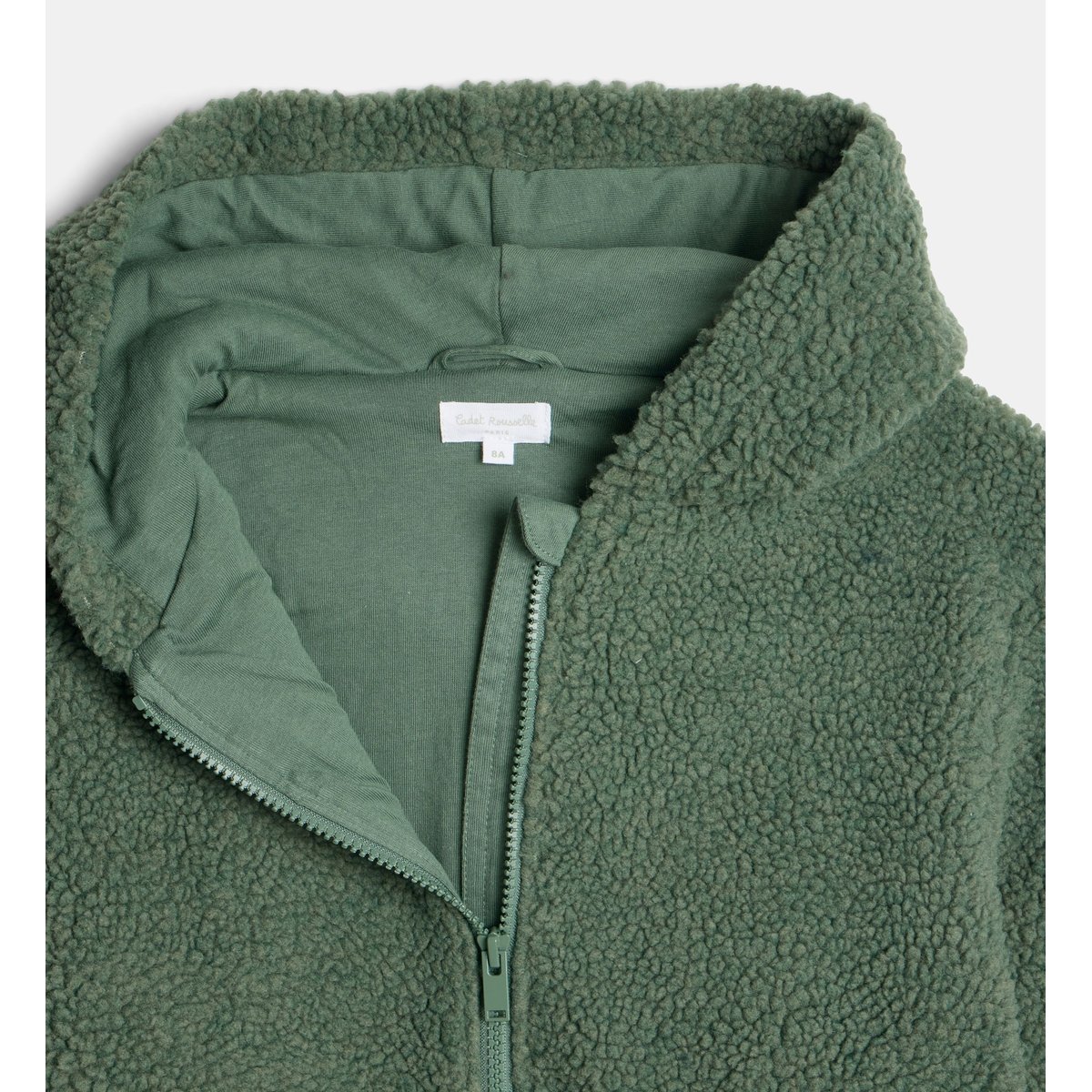 Veste tonio capuche effet sherpa vert, CADET ROUSSELLE