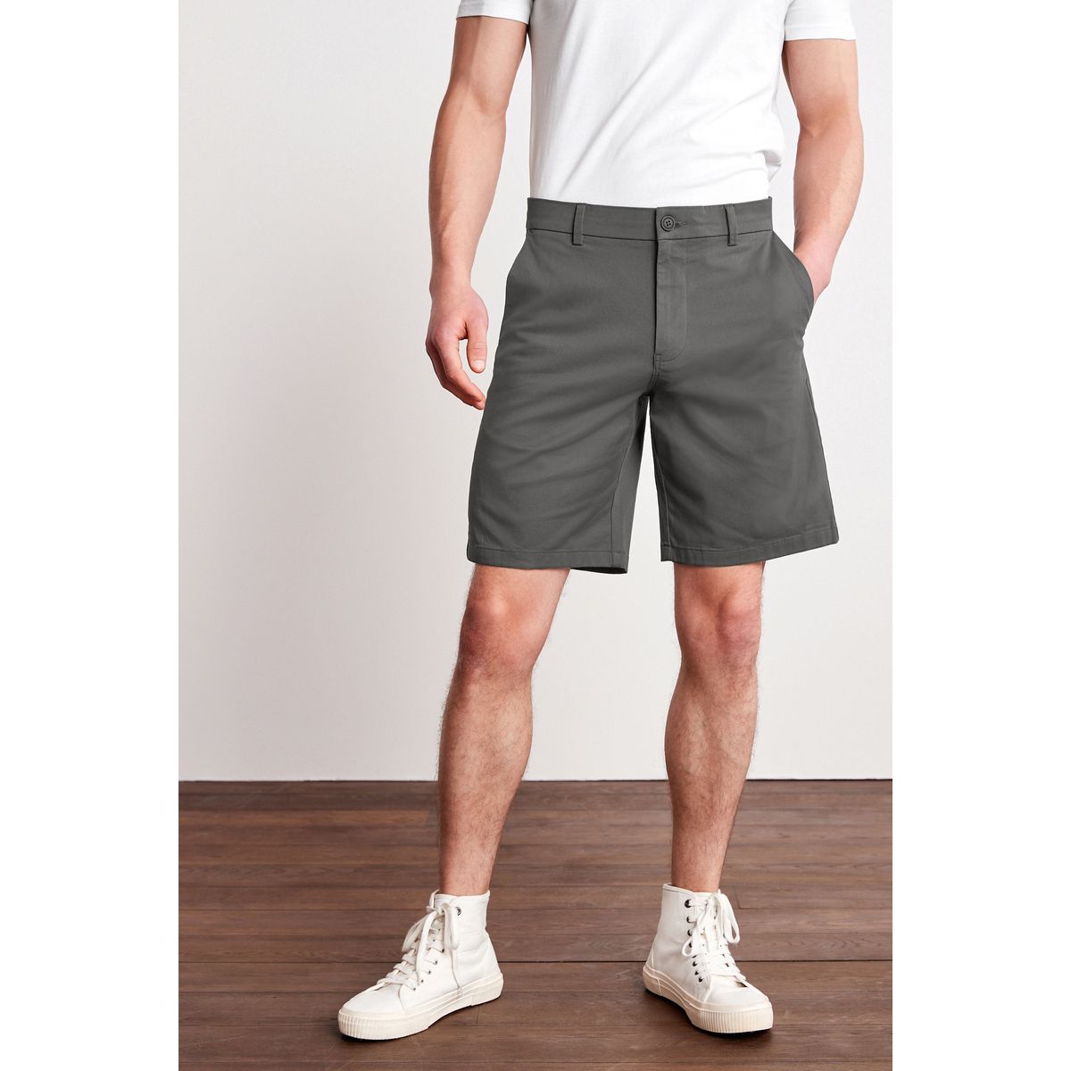 Short chino stretch gris anthracite, NEXT