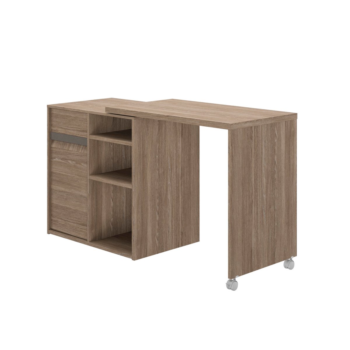 Bar pivotant marceau reed avec porte et niches beige, GAMI