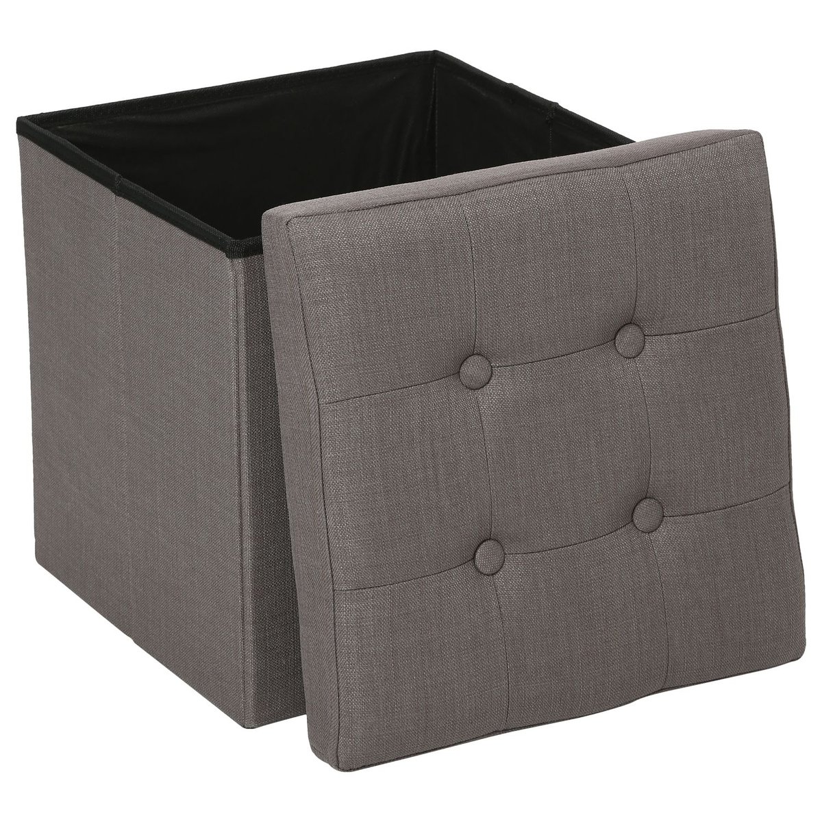 Pouf coffre pliant LYSANDRE gris, ATMOSPHERA